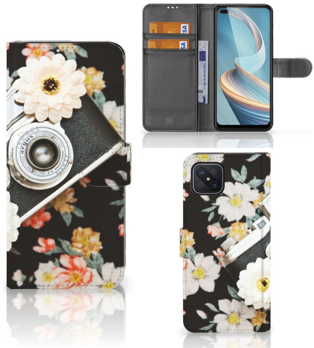 Boekhoesje voor OPPO Reno4 Z Telefoonhoesje met foto Vintage Camera