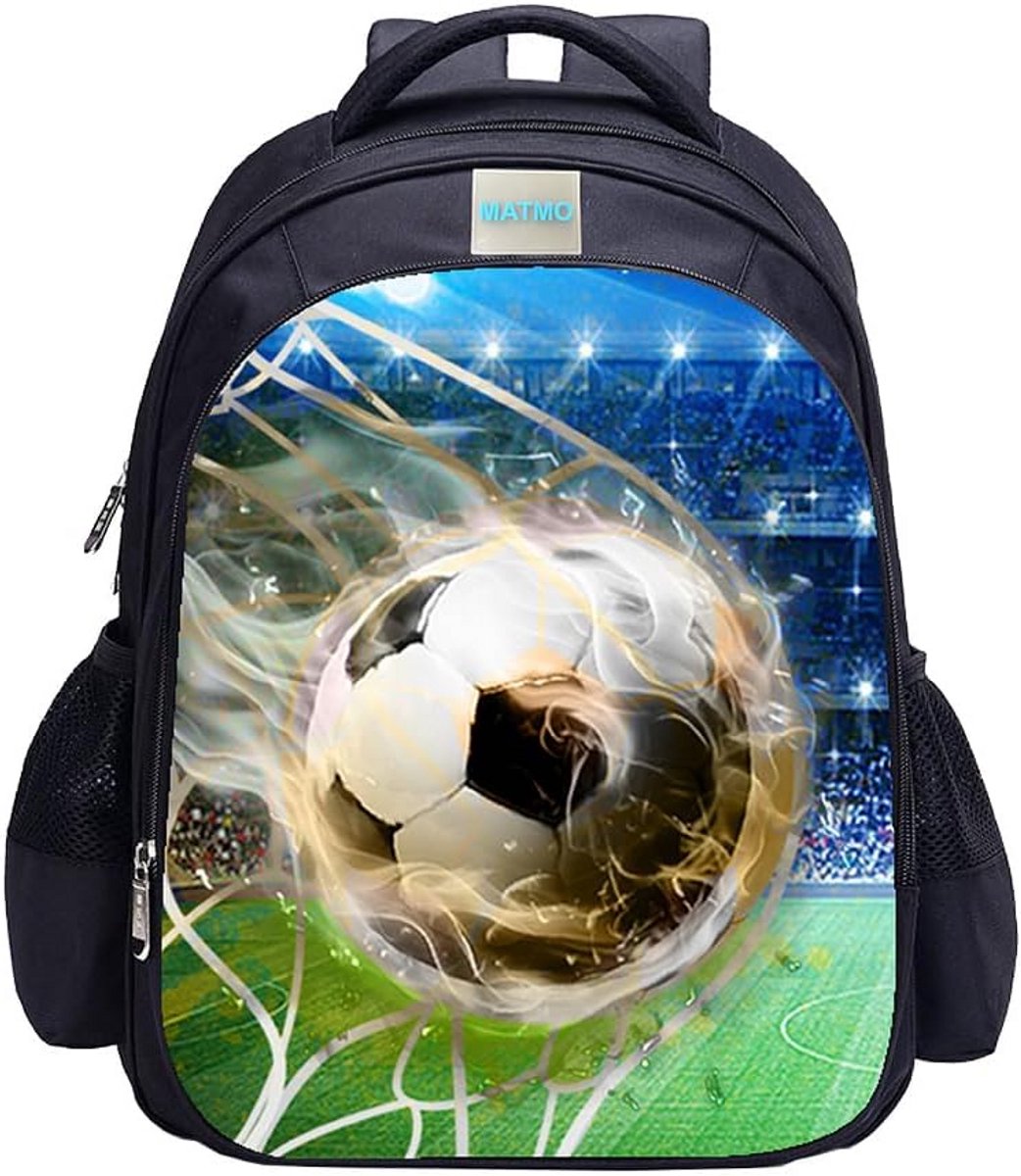 Voetbalrugzak voor jongens met cool voetbalpatroon - Schitterende schooltas
