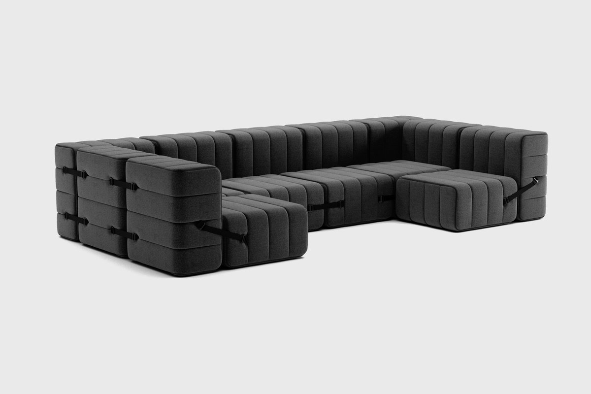 ambivalenz modulaire bank curt – 15 modules – dama - donker grijs