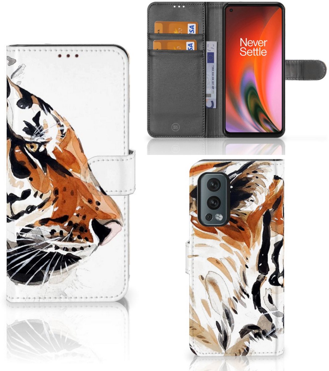 Hoesje OnePlus Nord 2 5G Watercolor Tiger