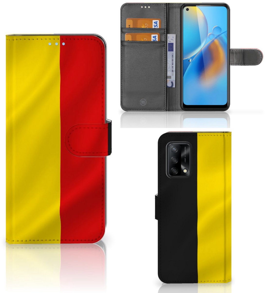 OPPO A74 4G Bookstyle Case Belgische Vlag