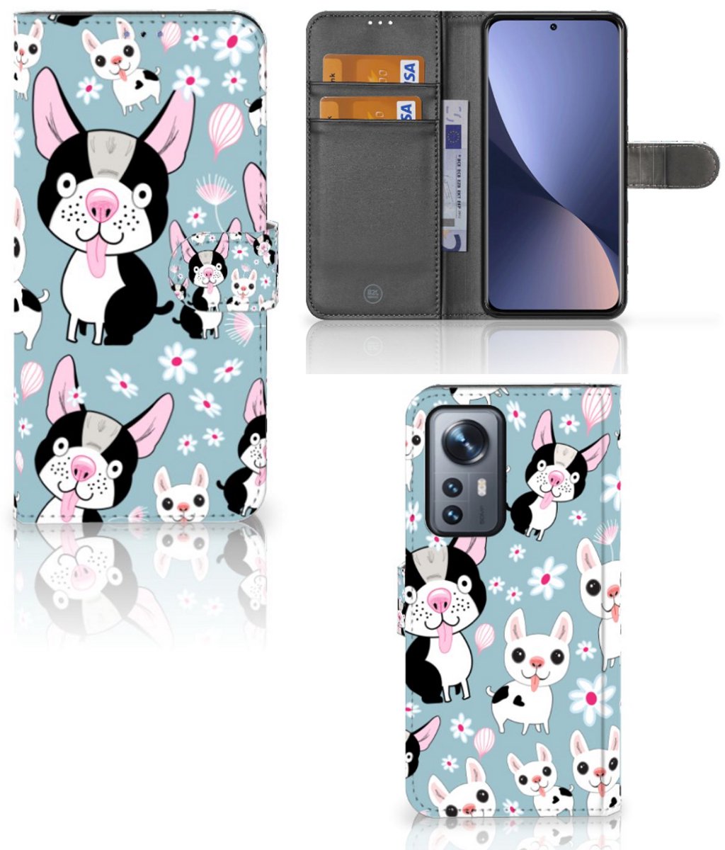 Xiaomi 12 Pro Telefoonhoesje met Pasjes Hondjes