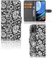 Étui pour téléphone portable Xiaomi Redmi 9T | Housse de protection Poco M3 Fleurs Noires