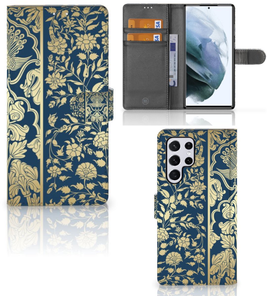 Samsung Galaxy S22 Ultra Hoesje Beige Flowers