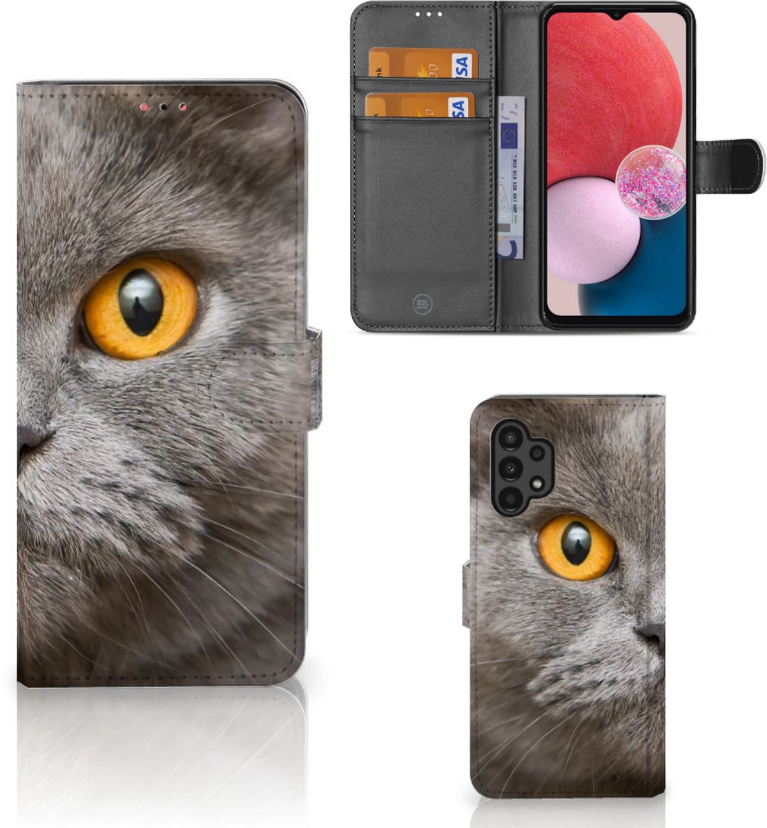 Telefoonhoesje met Pasjes Samsung Galaxy A13 (4G) Britse Korthaar