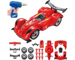 Ontleedbare F1 Raceauto voor Kinderen van 3 Jaar en Ouder, 24 Delen met Simulator Elektrische Boor, Realistisch Geluid en LED - Leuk Speelgoed voor Jongens