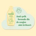 Fles Zwitsal anti-klit shampoo met zwaan en kuiken. "Anti-prik formule die de oogjes niet irriteert".
