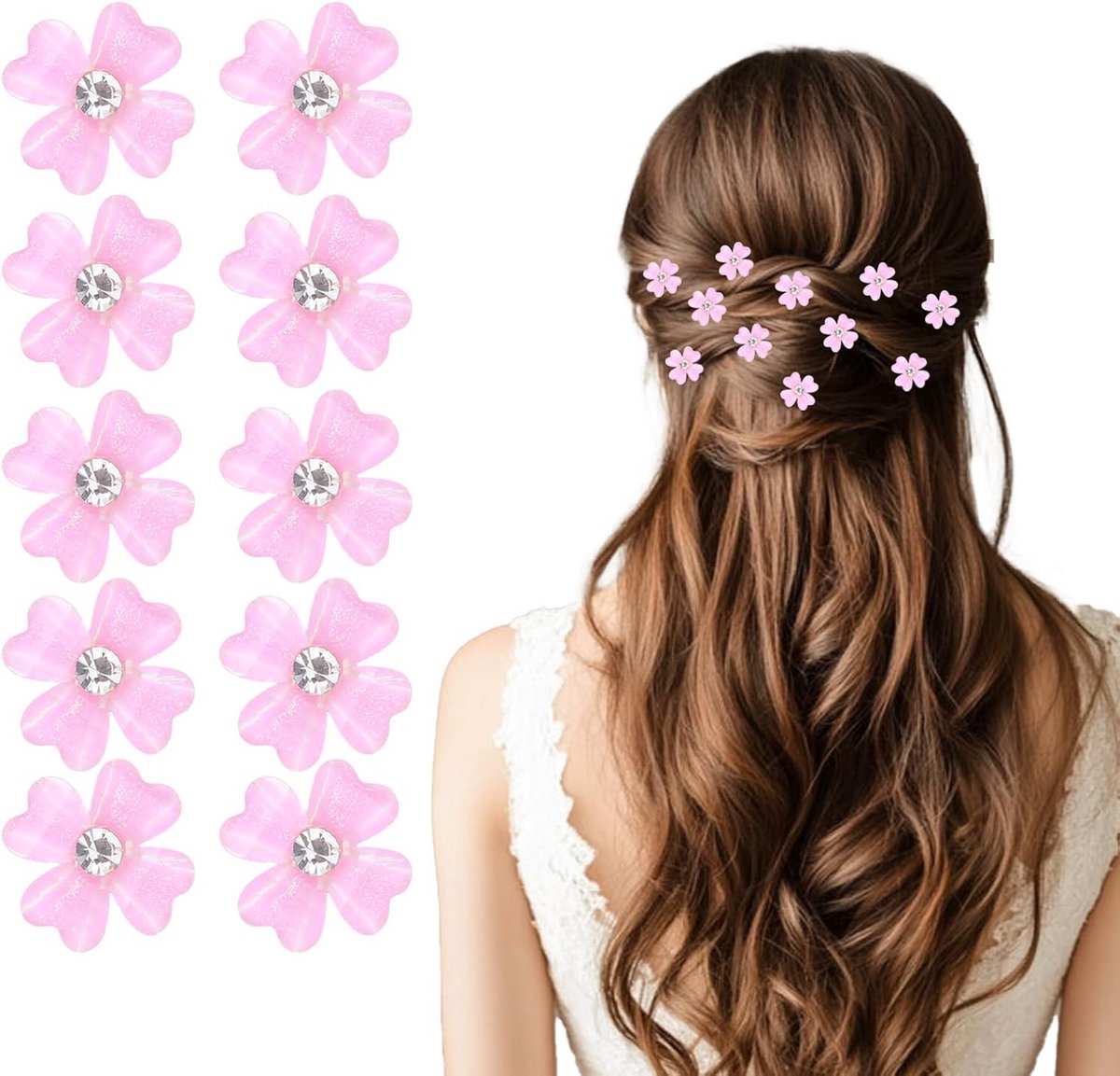 Haaraccessoires Bloemen Haarclip - 10 Mini Haarspelden voor Dames