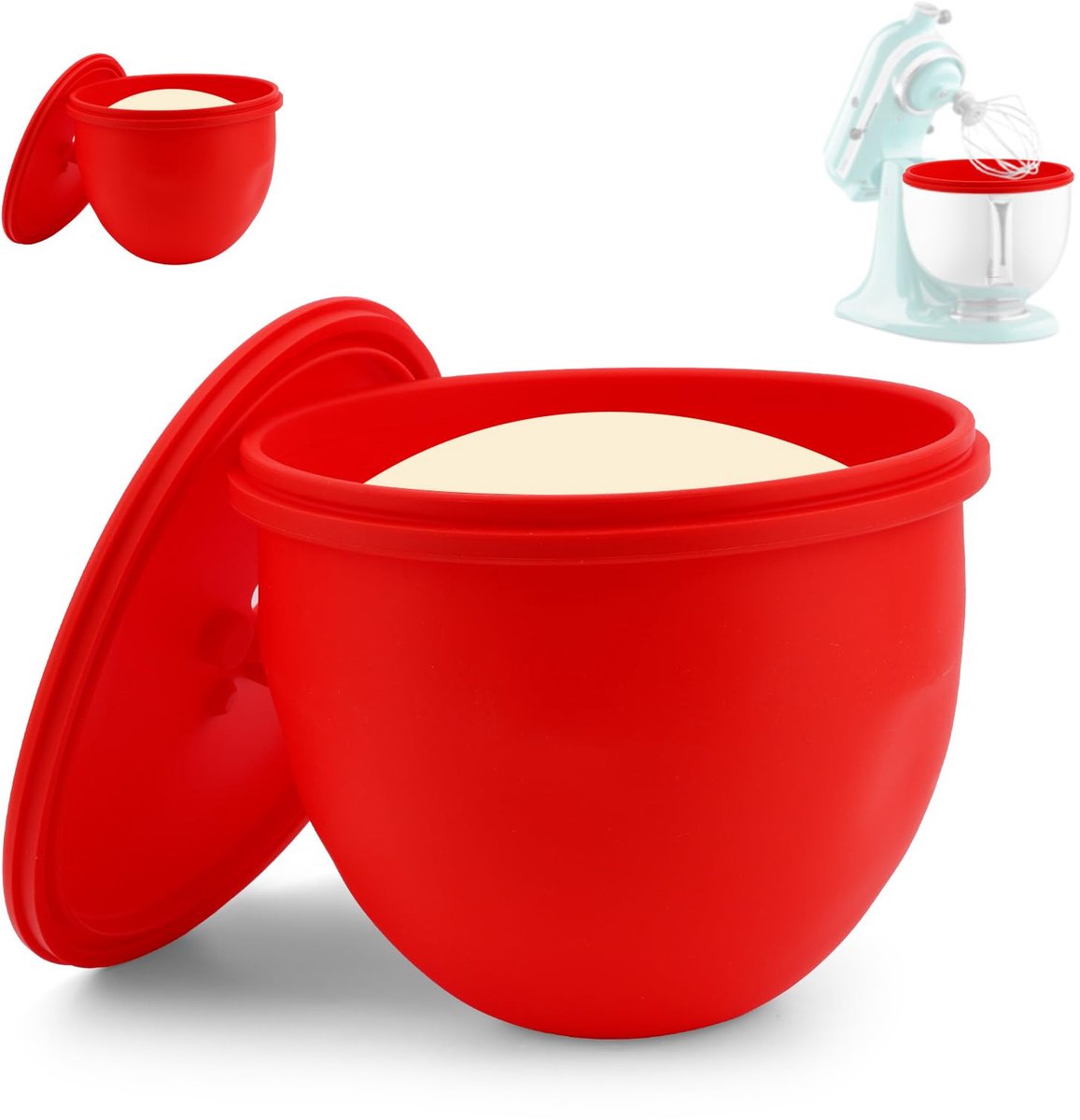 Silicone Mengkom Liners - Herbruikbare Bowl Inleg met Deksel - 23 x 18.2 cm