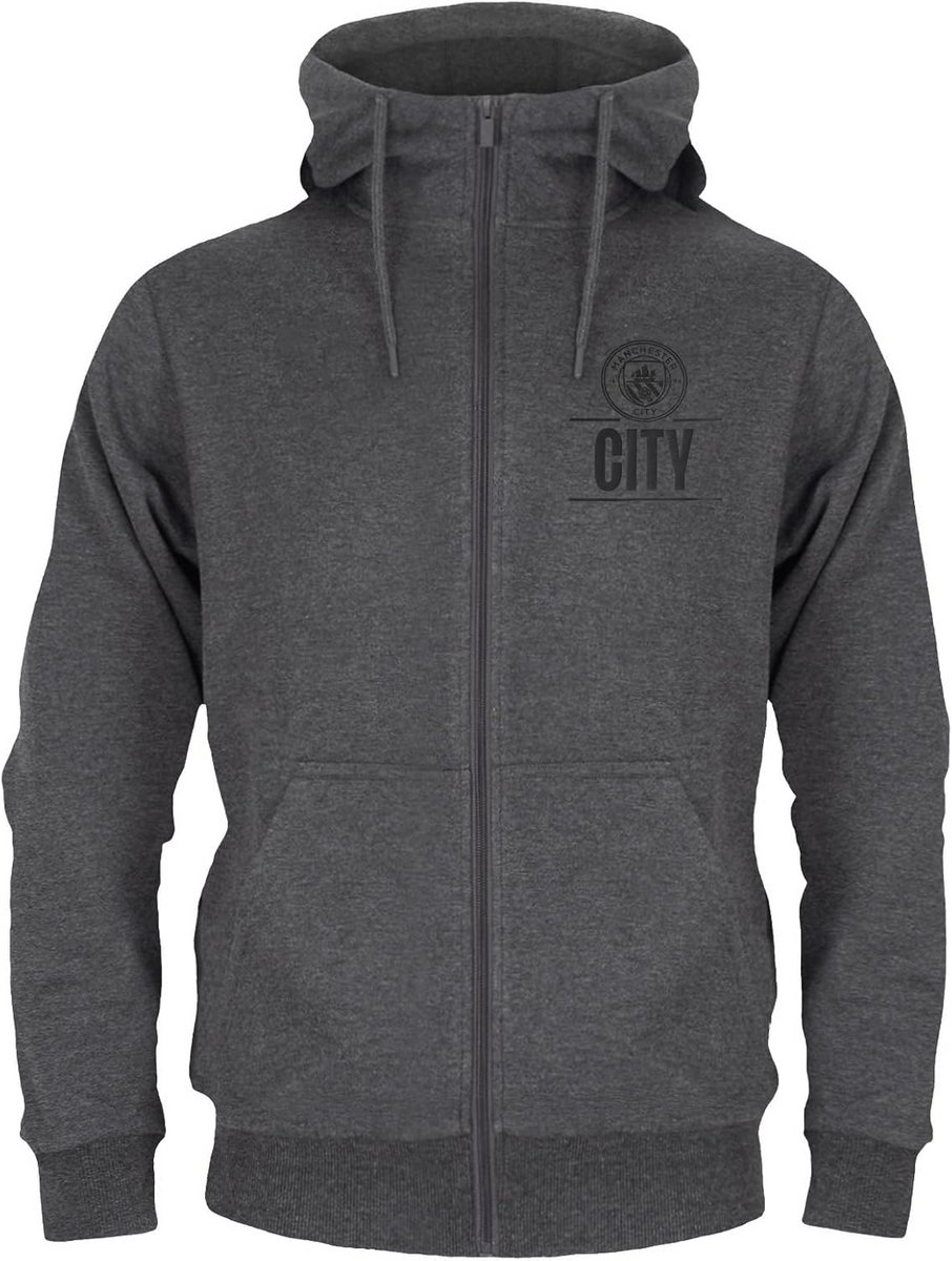 Heren Hoody Zip Fleece in Grijs - Perfecte Voetbal Gift 3XL