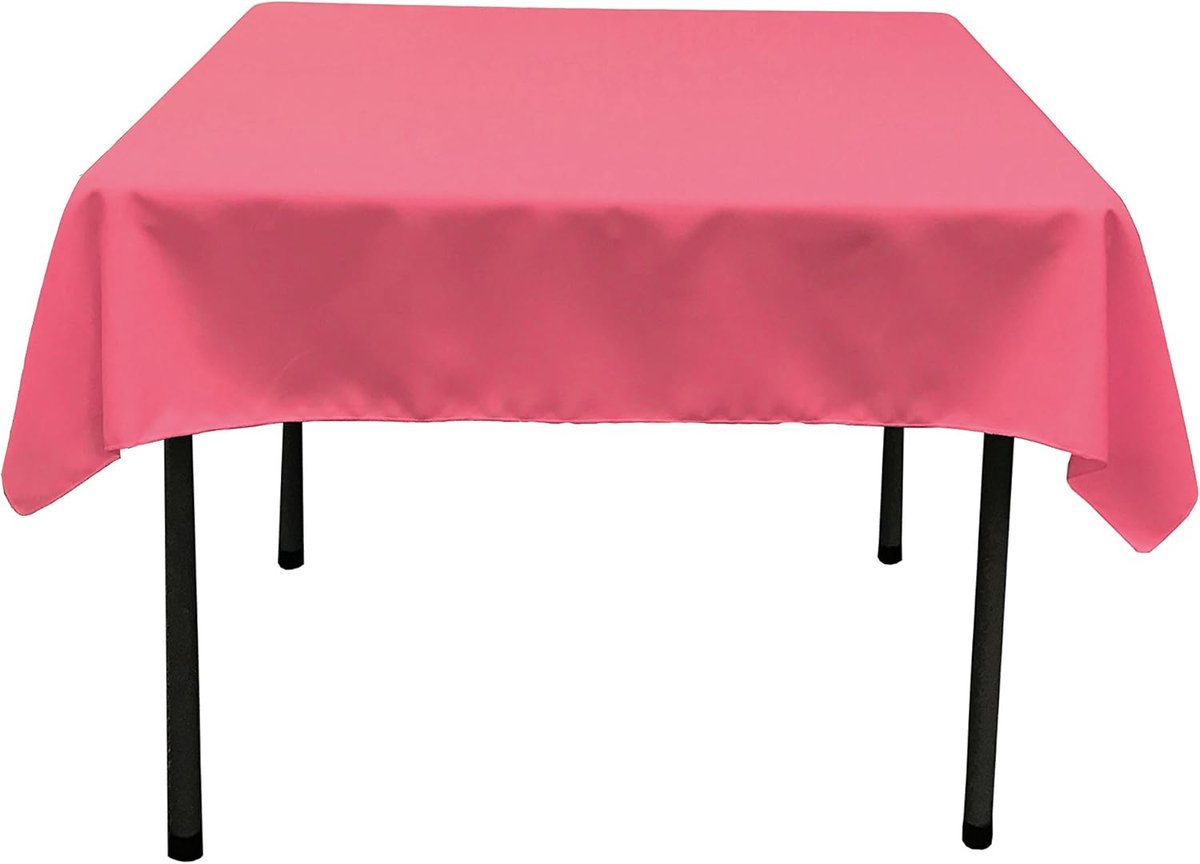Vierkant tafelkleed van polyester popeline in rood - 132 x 132 cm