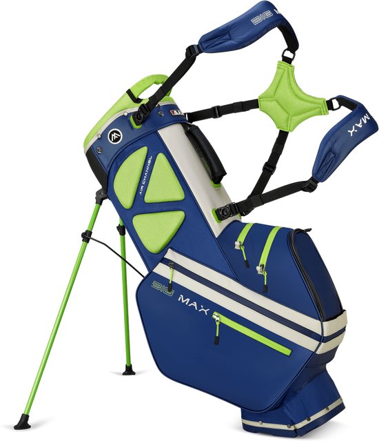Big Max Dri Lite Hybrid Tour 2 - Waterwerende Golftas - Standbag - Navy Lime van Merkloos — afbeelding 3