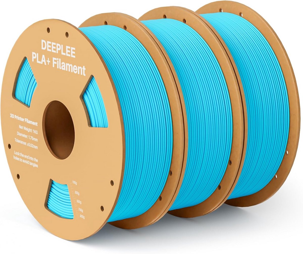 PLA+ 3D Printer Filament Lichtblauw 1.75mm Hoge Precisie 3 Spoelen
