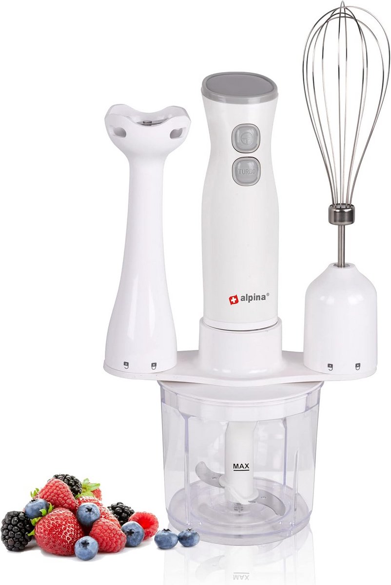 Multifunctionele Staafmixer Set met Hakmolen en Garde - 250W