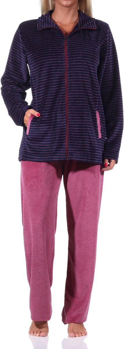Normann Elegant Dames Gestreept Homewear Nicky Fluweel - 212 216 98 237 marine