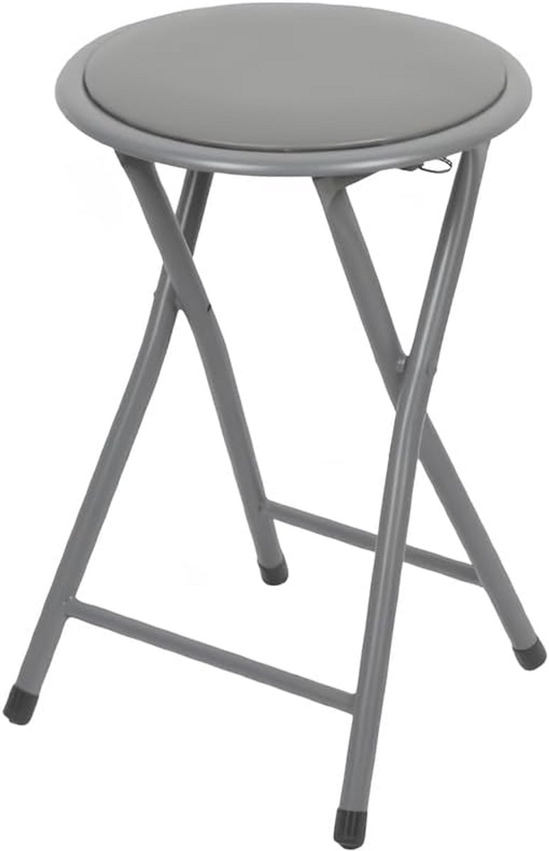 Opvouwbare Kruk Donkergrijs - Compact Zitje voor Keuken en Woonruimte