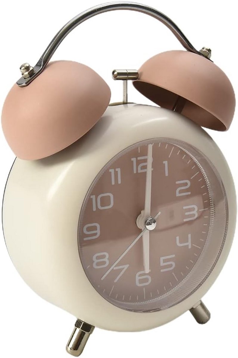 Vintage Metalen Wekker met Dubbele Bel en Nachtlampje - Extra Luid Geluid