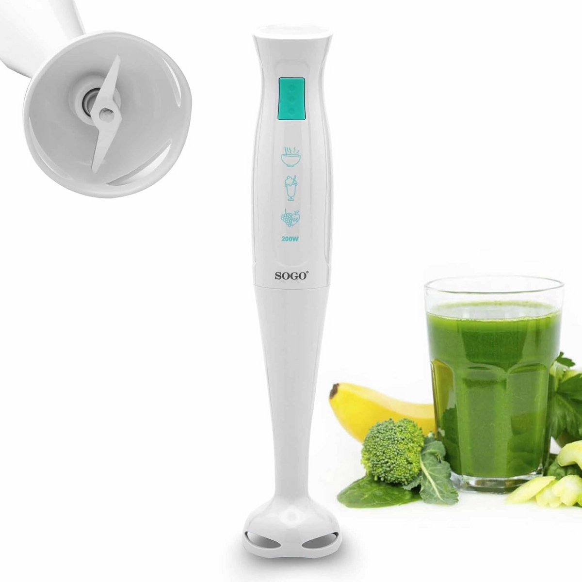 Elektrische Handmixer 200W - Krachtige Keukenmixer met RVS Gardes