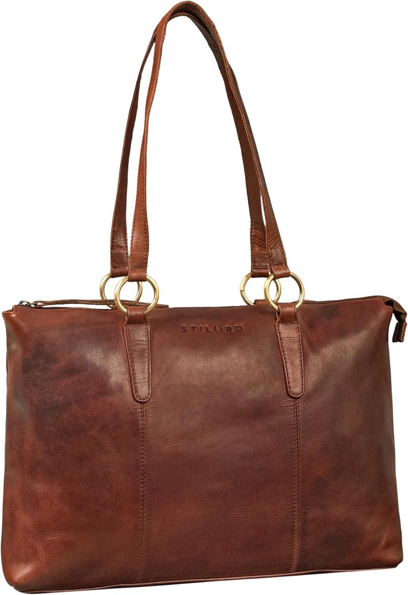Leren Shopper Dames Tas Groot Model Schoudertas – Geschikt voor 16 inch Laptop