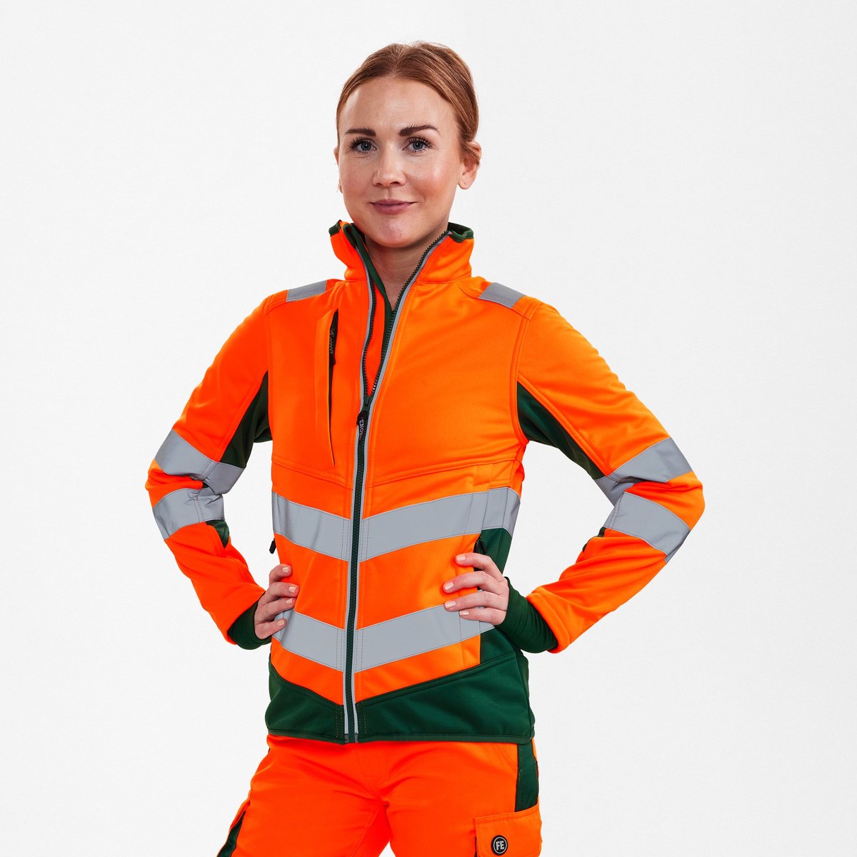 Engel Safety softshell jack voor dames 1156-237 - Hi-vis Orange / Green - XL