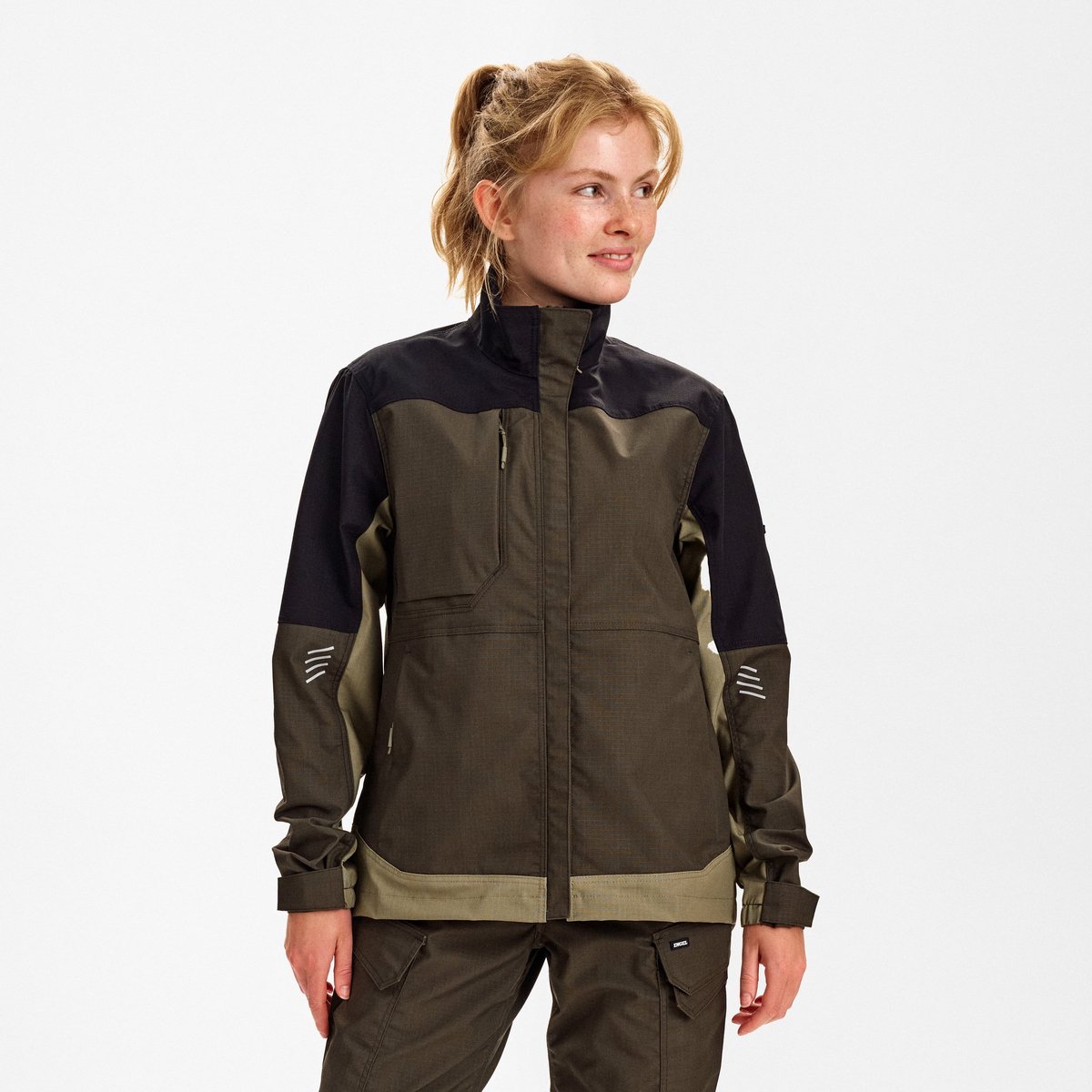 Engel Entire werkjack met 2-weg stretch voor dames 1333-144 - Forest Green / Black - 2XL