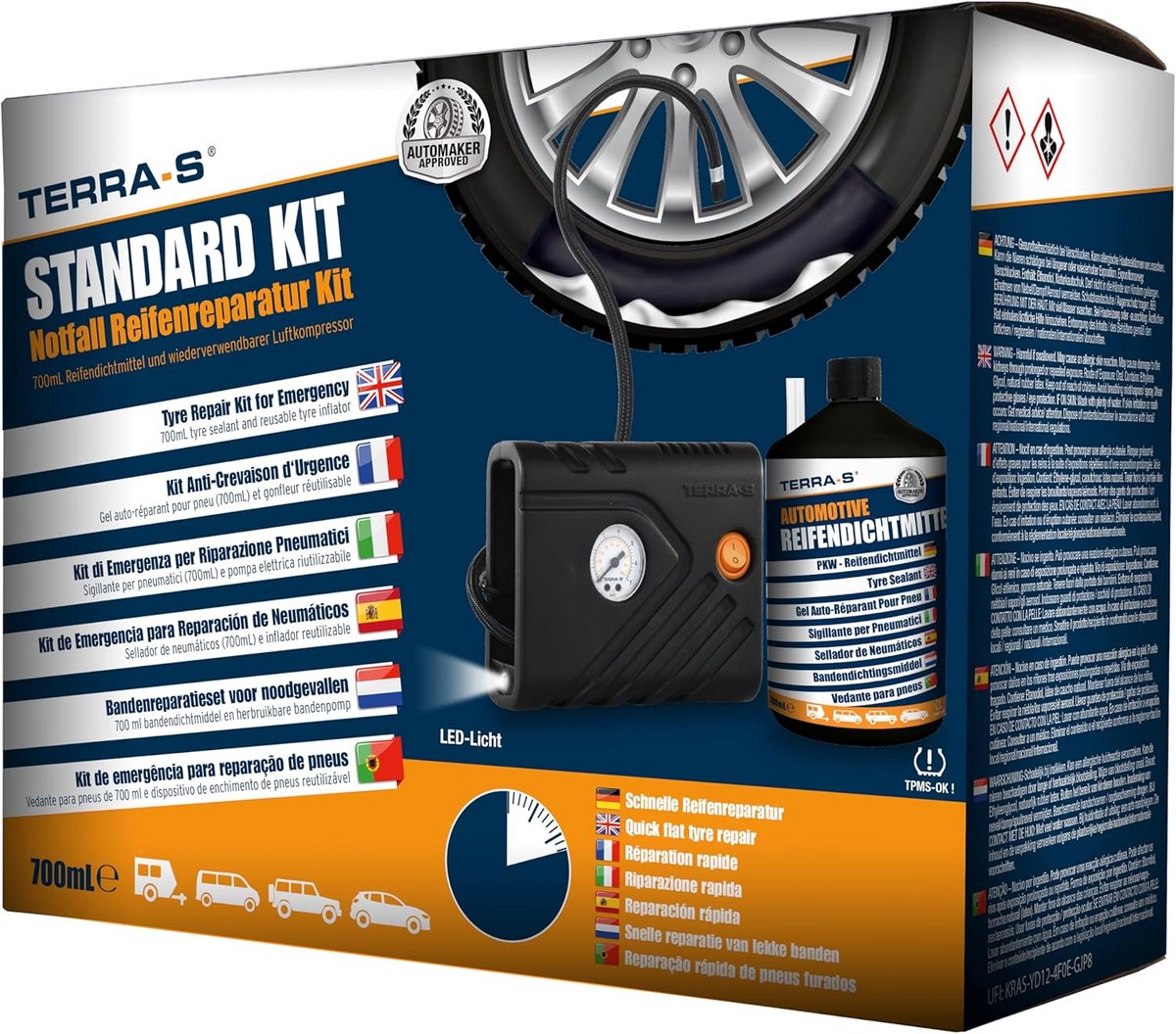 Universele Banden Reparatie Set met Compressor voor Auto en Motor - Snelle Noodreparatie