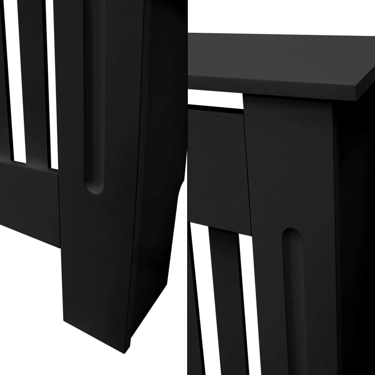 Landelijke Radiatorombouw Zwart MDF - Verwarming Afdekking met Plank voor Woonkamer