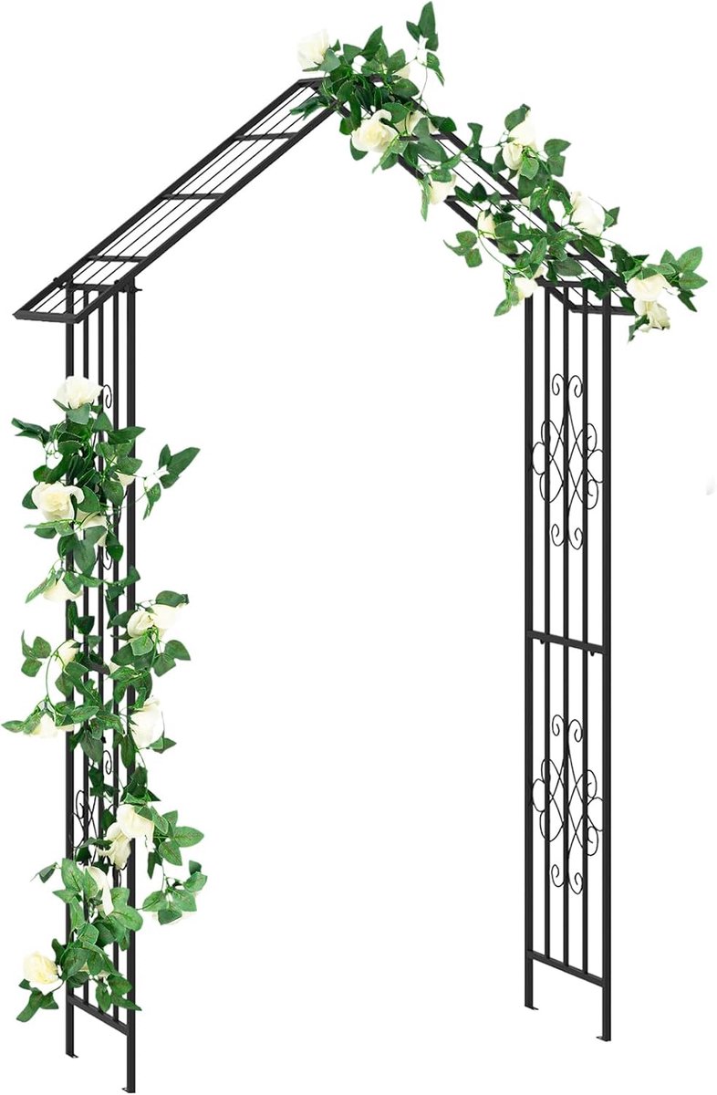 KOMFOTTEU Rozenboog - Tuinboog - Bloemenboog - metaal - voor tuin en bruiloft - 140 x 40 x 223 cm