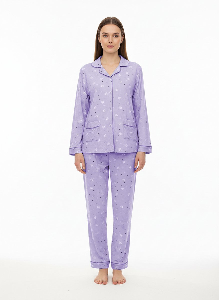 Dames Katoenen Pyjama 2028 180GSM Double Jersey XXL paars