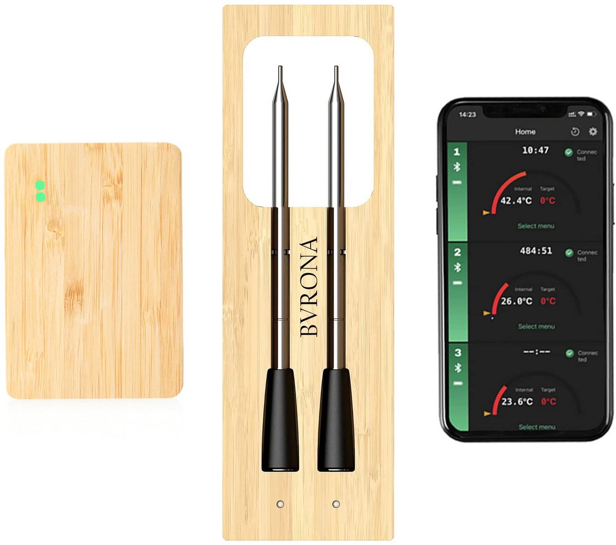 Draadloze Bluetooth Vleesthermometer met 2 Sonden voor BBQ en Keuken