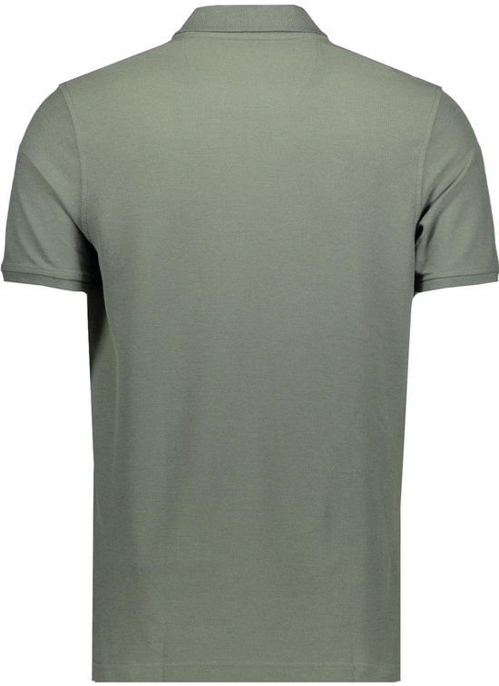 Lichtgroen piqué poloshirt, met korte mouwen en kraag. Zonder opdruk.