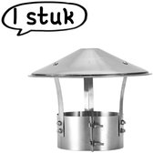 1 stuk - Buitenschoorsteenkap - Regen- en winddichte schoorsteenkap van roestvrij staal - Schoorsteenkap en rookkanaalkap - Dakventilatiekap voor rookkanaal - 13 cm - Zilver