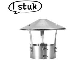 RVS schoorsteenkap 130 mm zwart