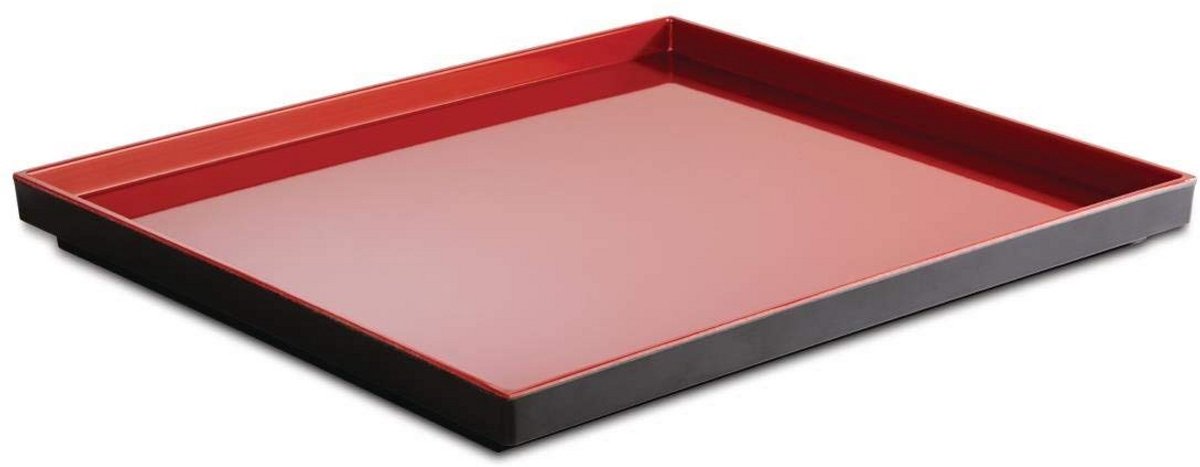 GN 1/4 Melamine Serveerschaal Rood/Zwart voor Horeca en Thuisgebruik