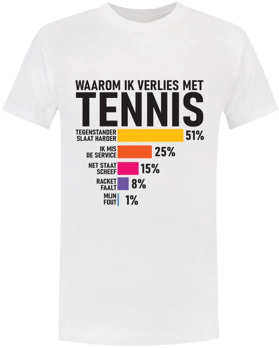 Tennis Heren T-shirt - Grappig Tennis Shirt - Tennis Cadeau