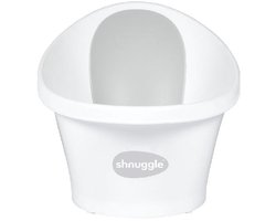 Shnuggle Baby Badje Wit/Grijs - Babybadje met Stop - Vanaf Geboorte tot 12 Maanden