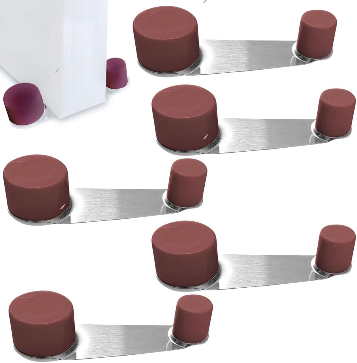 Zelfklevende Deurstopper Vloer Zonder Boren - Met Vastzetfunctie - Sterke Grip - Wit of Bruin