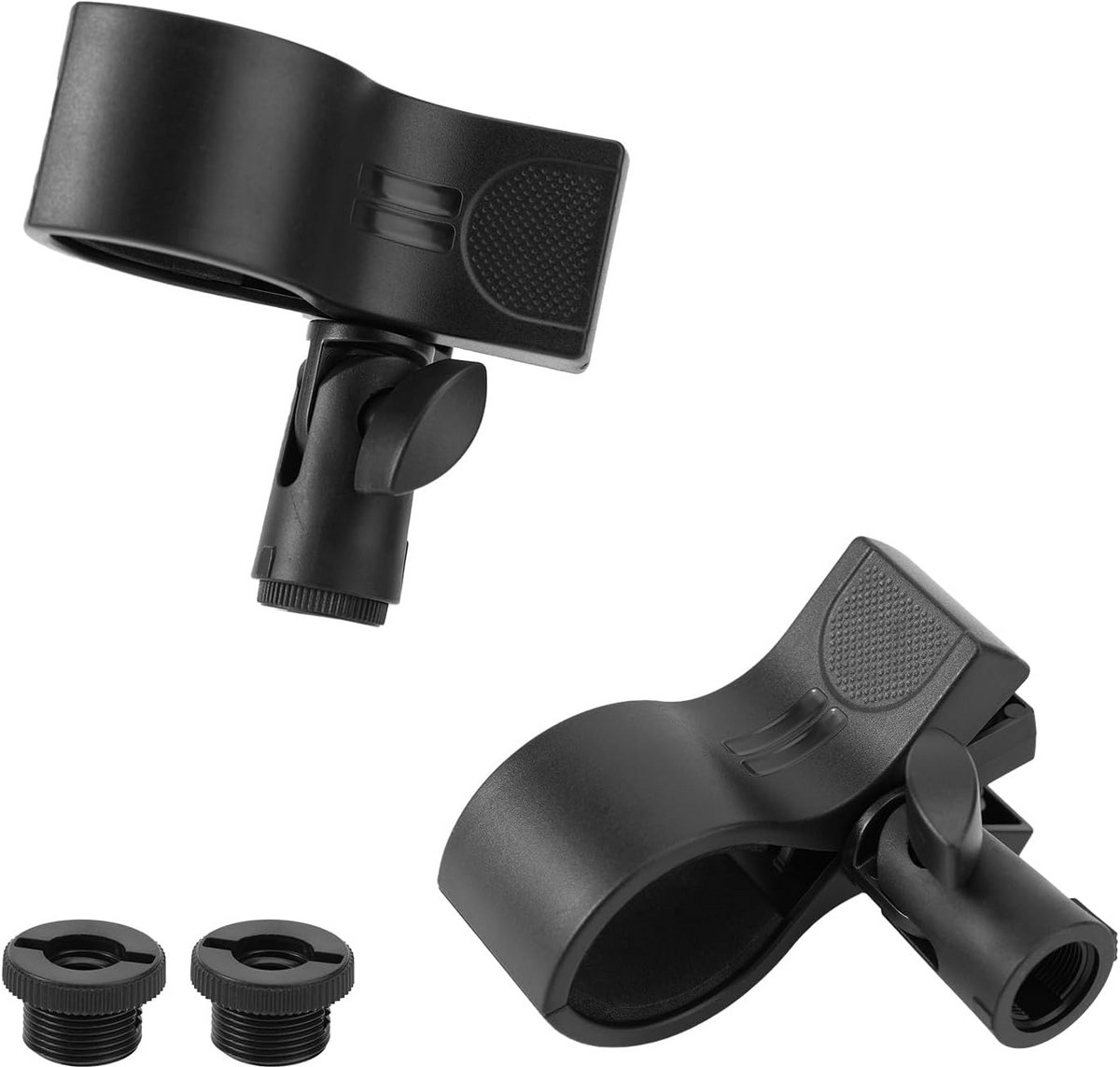 2x Grote Verstelbare Microfoonclip voor Zwarte Microfoons - Universele Klem
