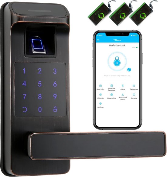 Slim Digitaal Deurslot met Vingerafdruk en Keyless Entry - Eenvoudige