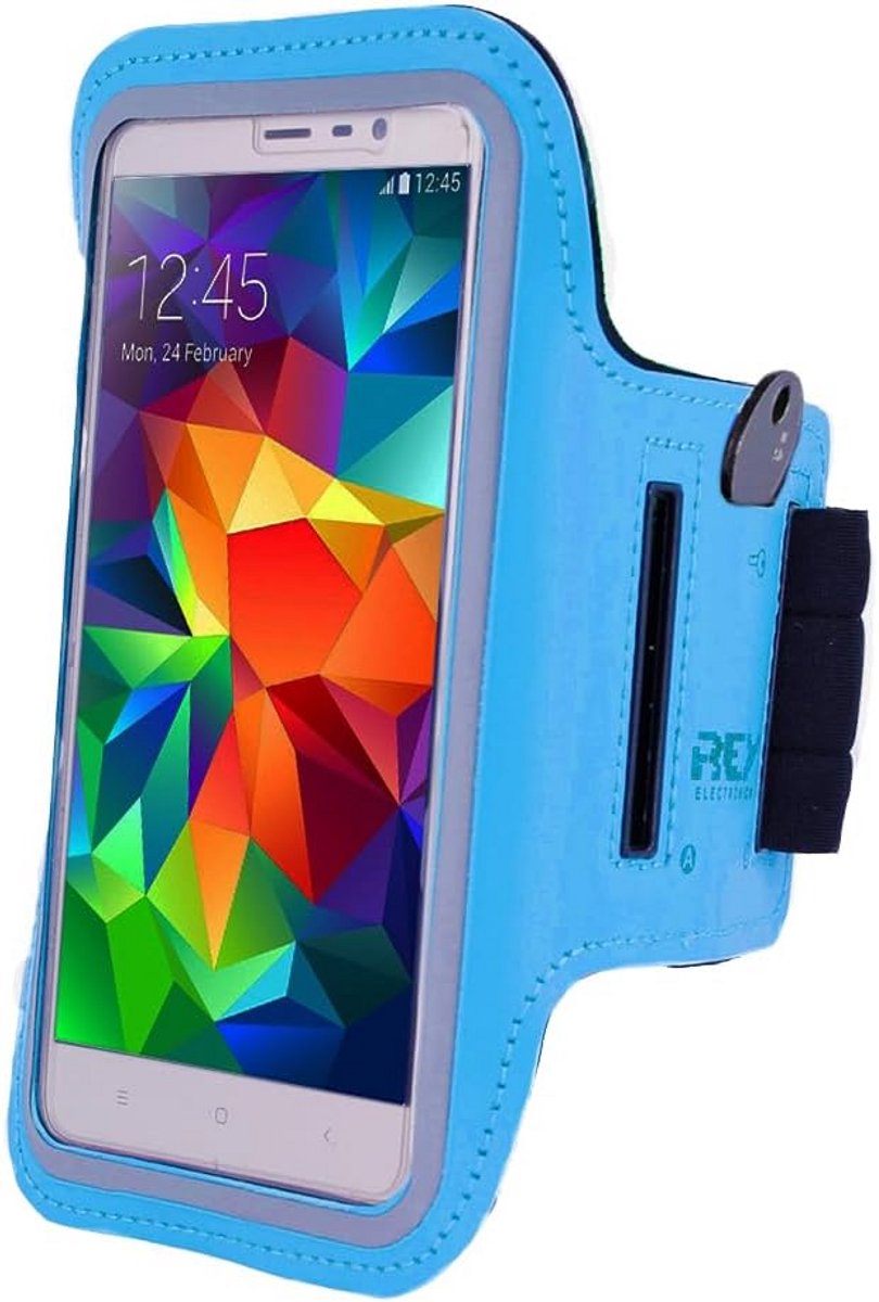 Fitness Armband Elastisch voor Telefoons tot 4 Inch - Blauw Reflecterend