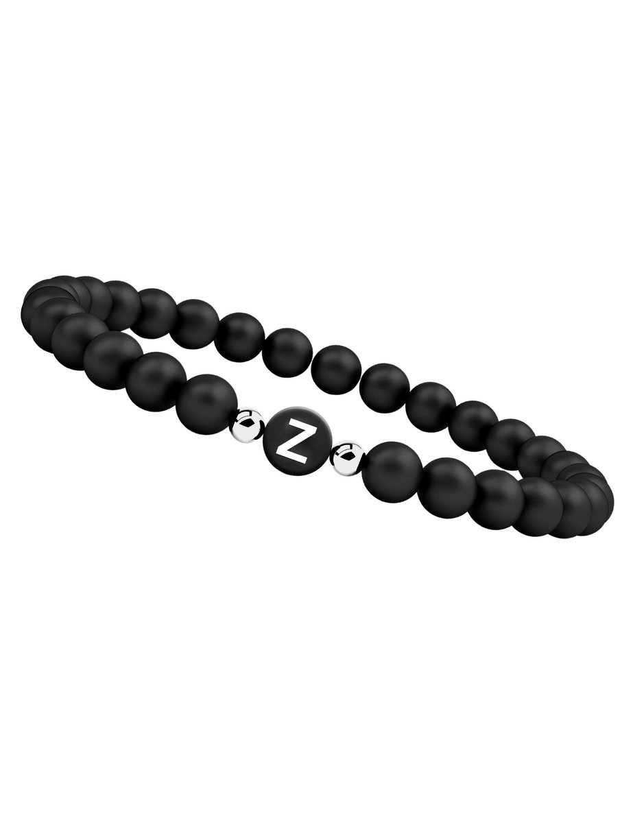 good.designs Parelarmband van agaatstenen met de letter Z