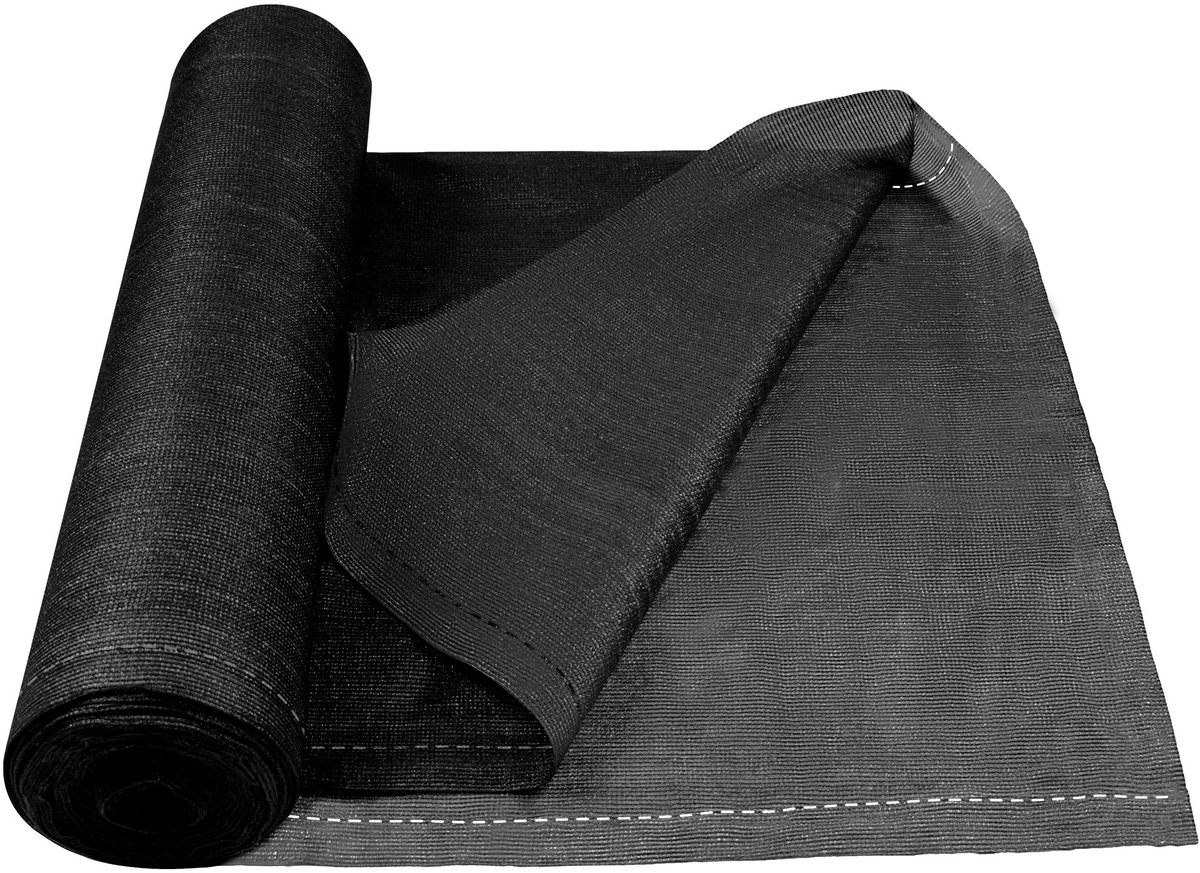 Aufun HDPE Privacyscherm 1,5x10m Antraciet - Zonnescherm Windscherm voor Tuin Sportveld