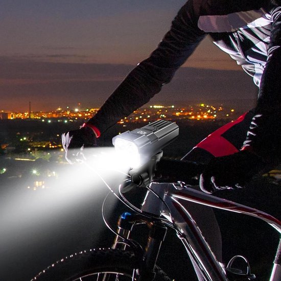 Fietslamp - Fietsverlichting - Fietslicht - Heldere Koplamp Voor De Fiets - 800 Lumen Superheldere Waterdichte Koplamp - Oplaadbare Mountainbikelamp Met 5 Lichtstanden - Voor Nachtelijke Fietstochten In De Buitenlucht — afbeelding 2