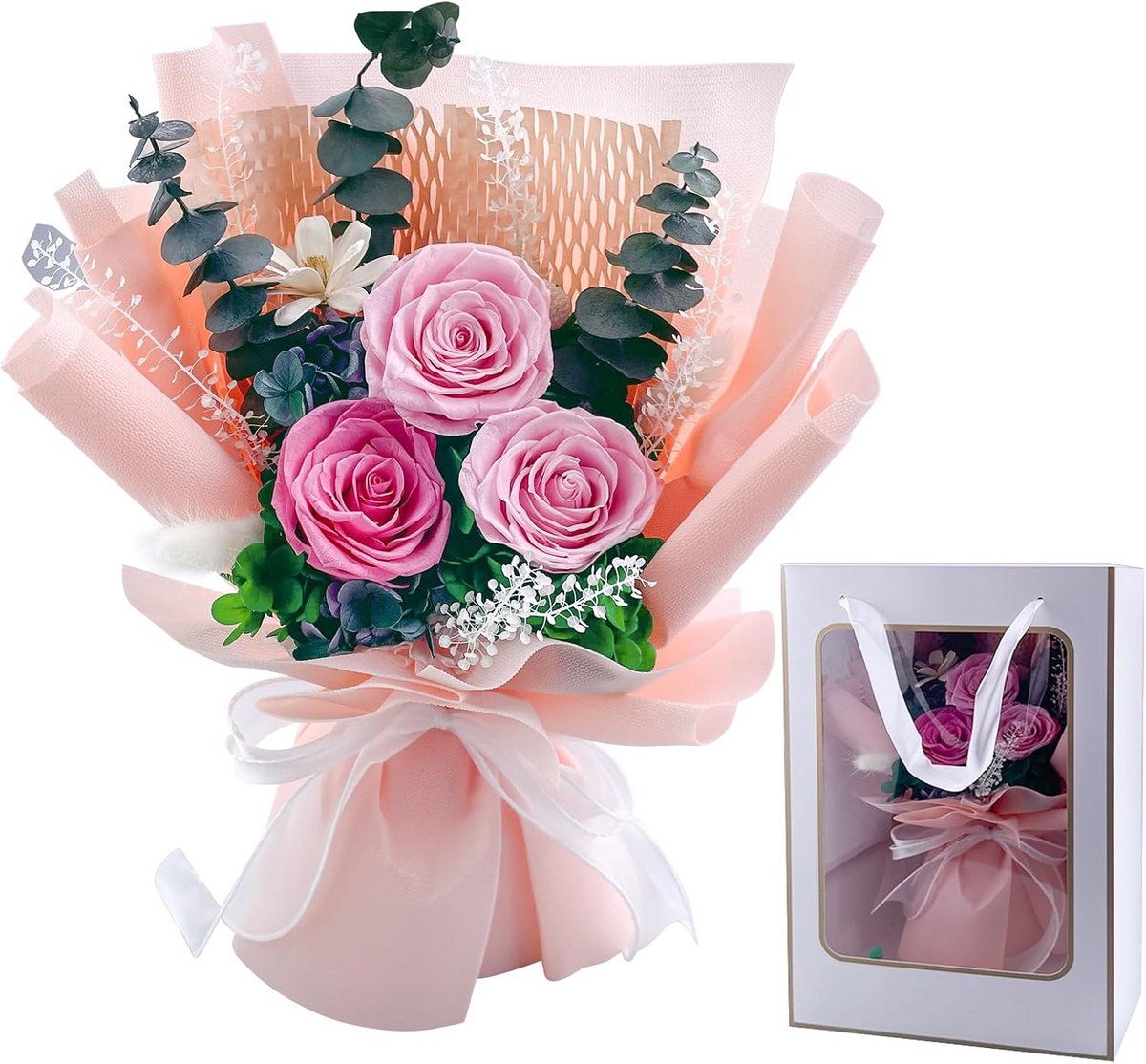 Eeuwige Rozenboeket in Geschenkt Doos - Conserveerde Bloemstuk voor Moederdag en Verjaardag