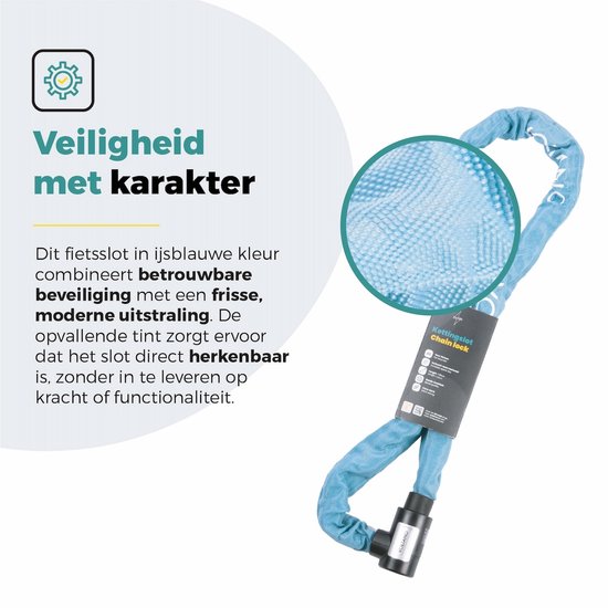 Voltano ART2 Kettingslot - Ice Blauw - 120 CM - ART 2 Slot Goedgekeurd Voor De Fietsverzekering van Voltano — afbeelding 2