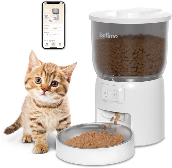 Balimo Automatische Voerbak 3L Wit met WiFi en App - Balimo - €38,99