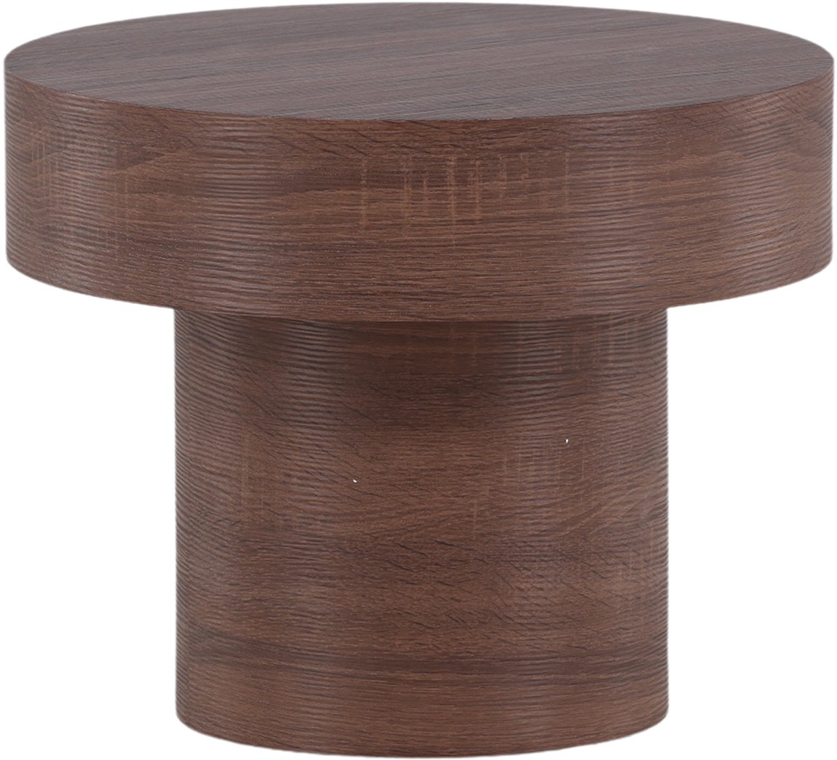 Nest living Manuel Houten Bijzettafel Bruin - Woonkamer - Koffietafel - Rond - Ø 50 cm
