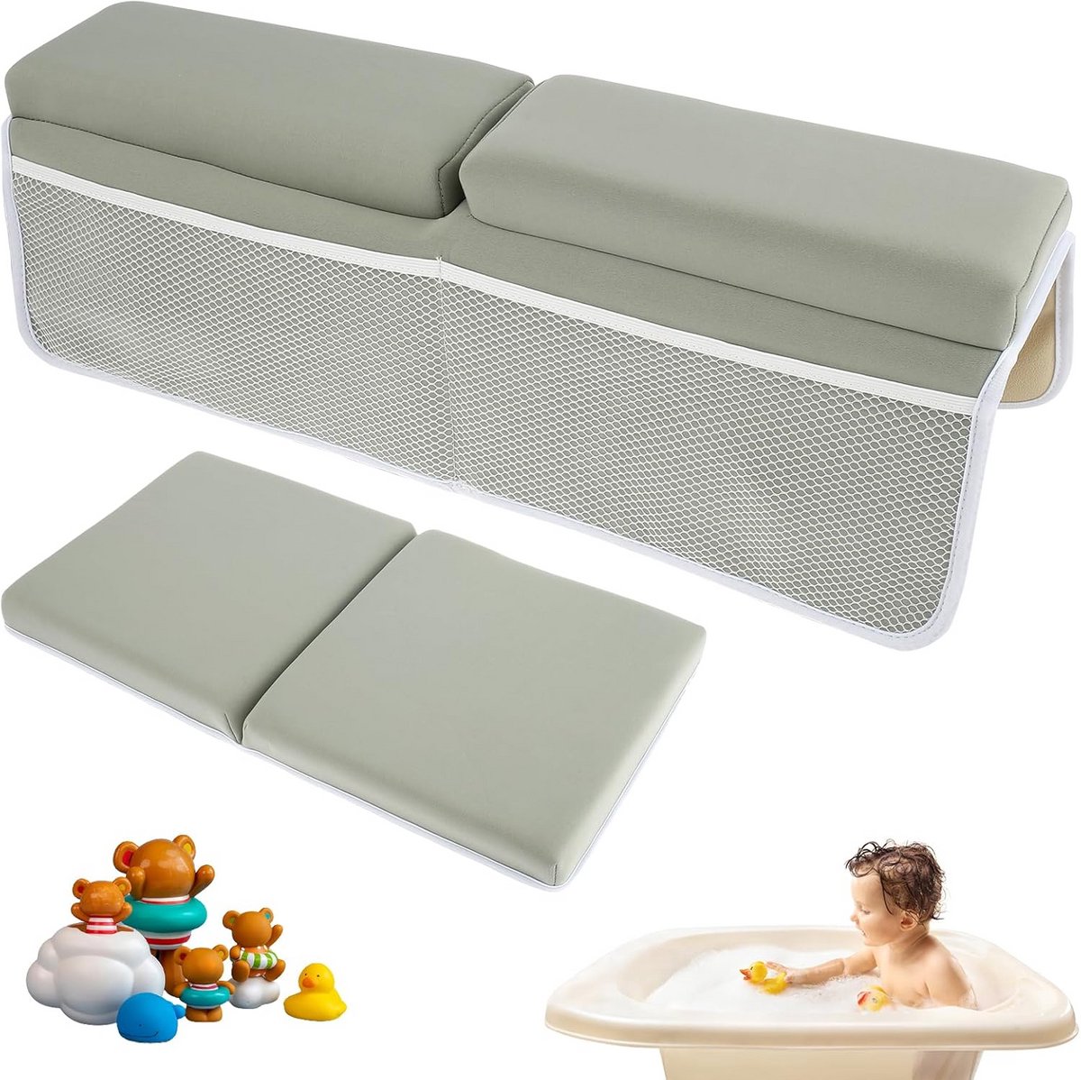 Set van 2 Ergonomische Badkussens voor Nek, Ellebogen en Knieën