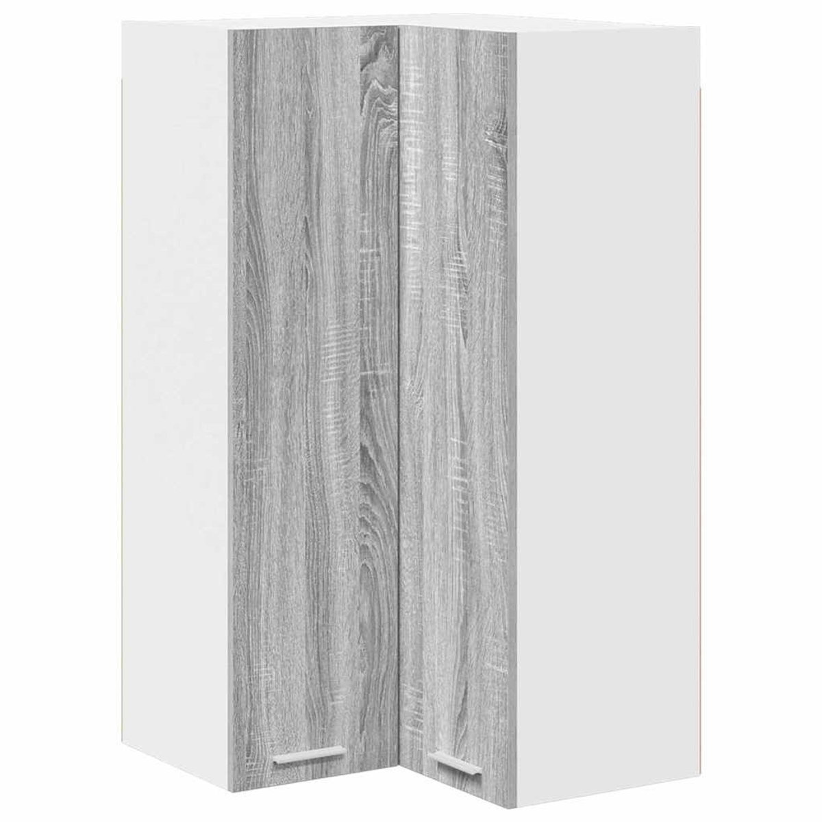 vidaXL Hangkast - Grijs - Sonoma - en - Wit - 57 - x - 57 - x - 100 - cm - Bewerkt - hout Grijs Sonoma en Wit