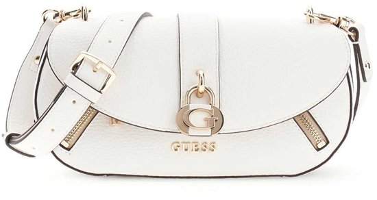GUESS schoudertas Jessa Flap Crossbody Bag White wit